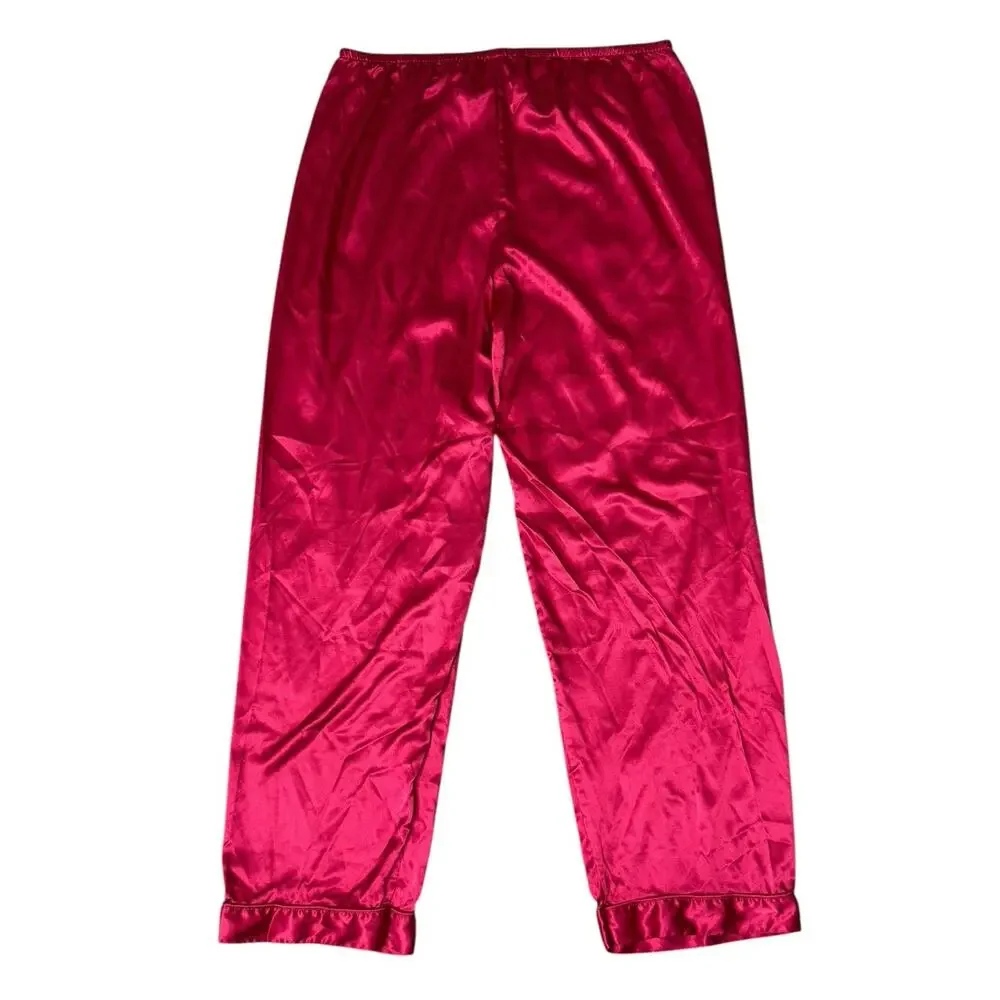 VICTORIA’S SECRET Silky Satin Red Hot Hearts Pajamas Matching Set Bundle Size M - Picture 6 of 9